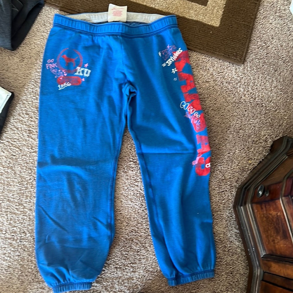 Pink ( victoria secret) joggers. KU